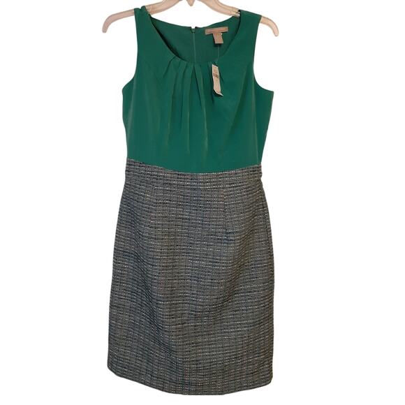 Banana Republic Dresses & Skirts - Banana Republic Green "tweed" sleeveless Sheath Pencil Dress 4 NEW Preppy Career